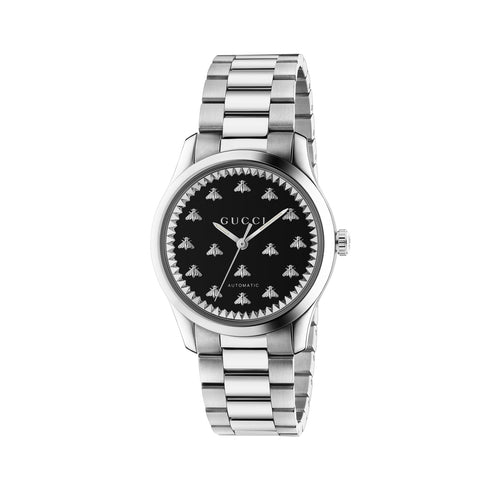 G-Timeless With Bee Motif Steel case, black onyx stone dial with bees, steel bracelet YA1264130